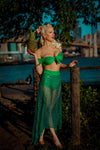 Emerald Sequin Webbed Skirt