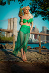 Emerald Sequin Webbed Skirt