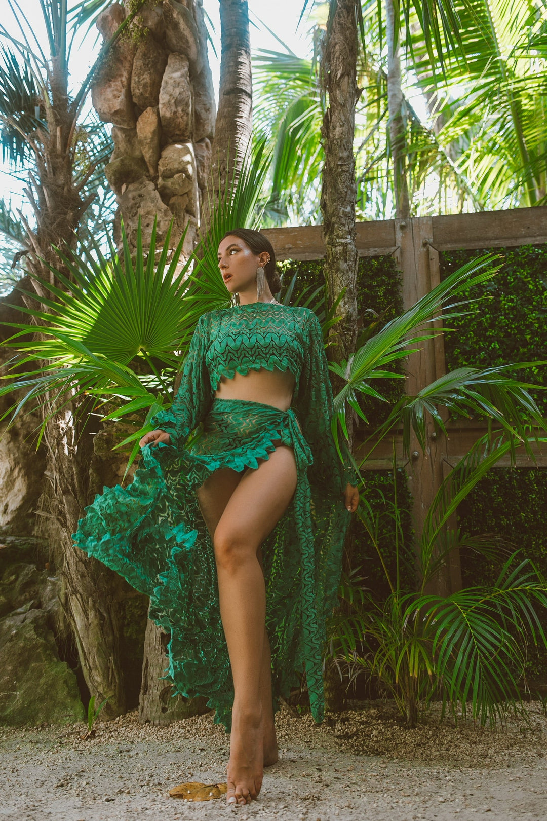 Emerald Lace Sarong Skirt