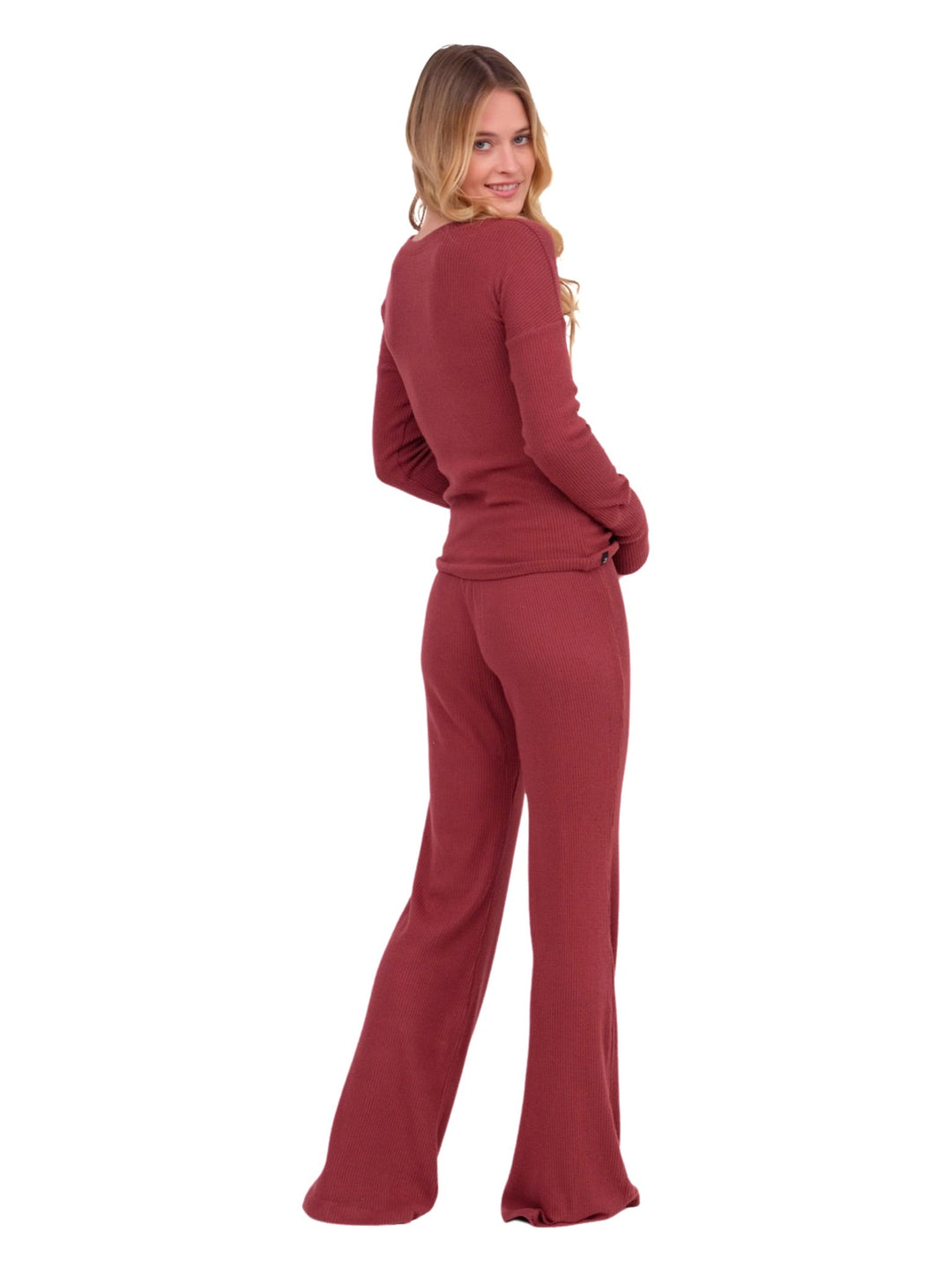 Ribbed Lounge Top - Merlot