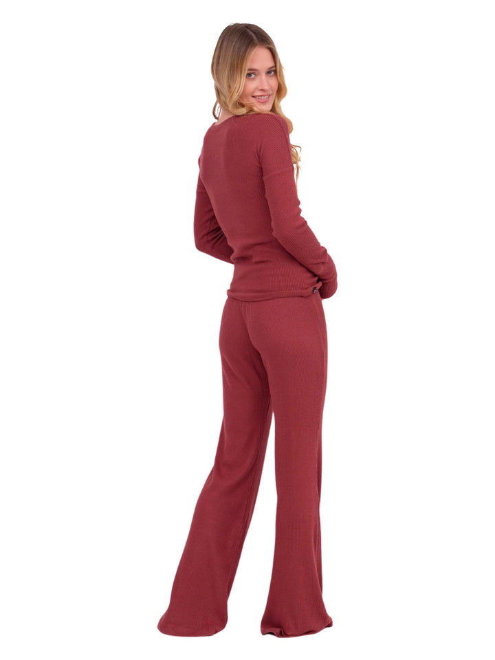 Ribbed Lounge Top - Merlot