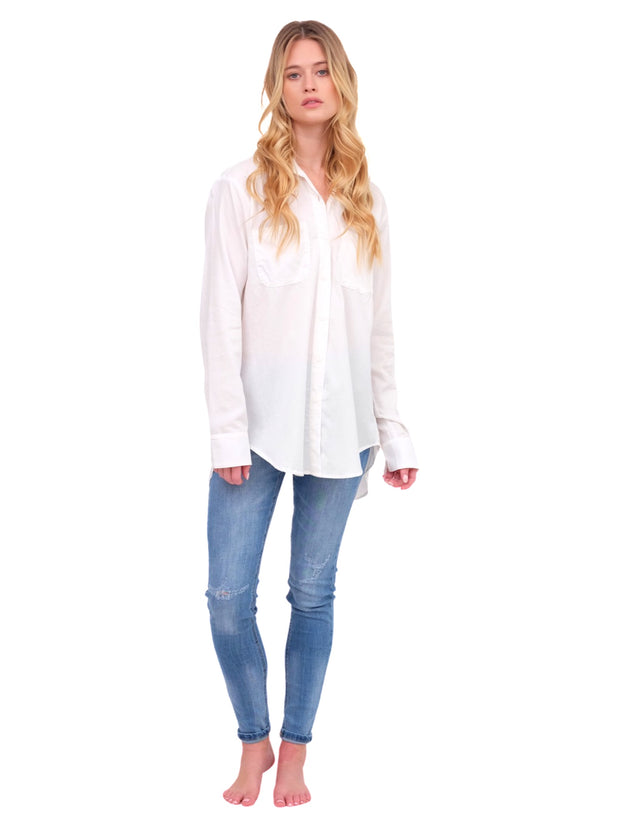 White Long Sleeve Button Up