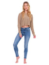 Taupe Thermal Crop Top