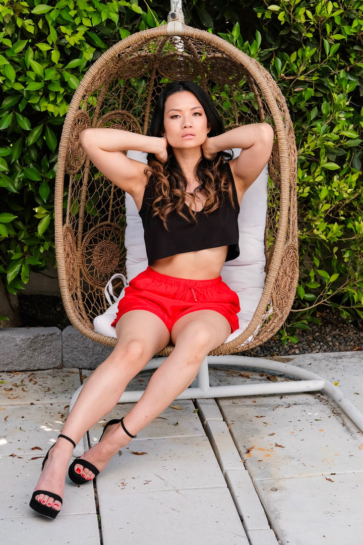 Red Shorts with Pockets