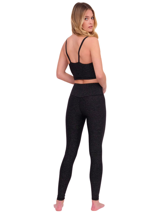 Black With Shimmer Yoga Pants
