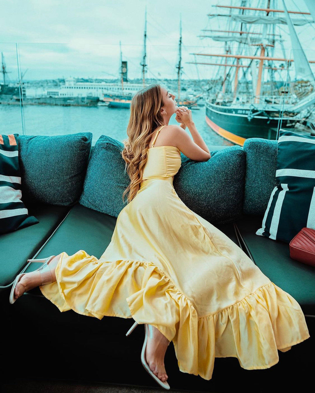 Daffodil Yellow Ruffle Maxi Skirt