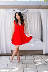 Red Dress Coverup With Pockets