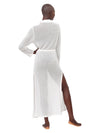White Lace and Satin Maxi Coverup