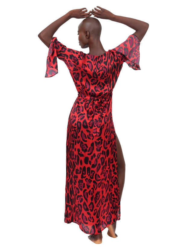 Red Leopard Tunic Coverup