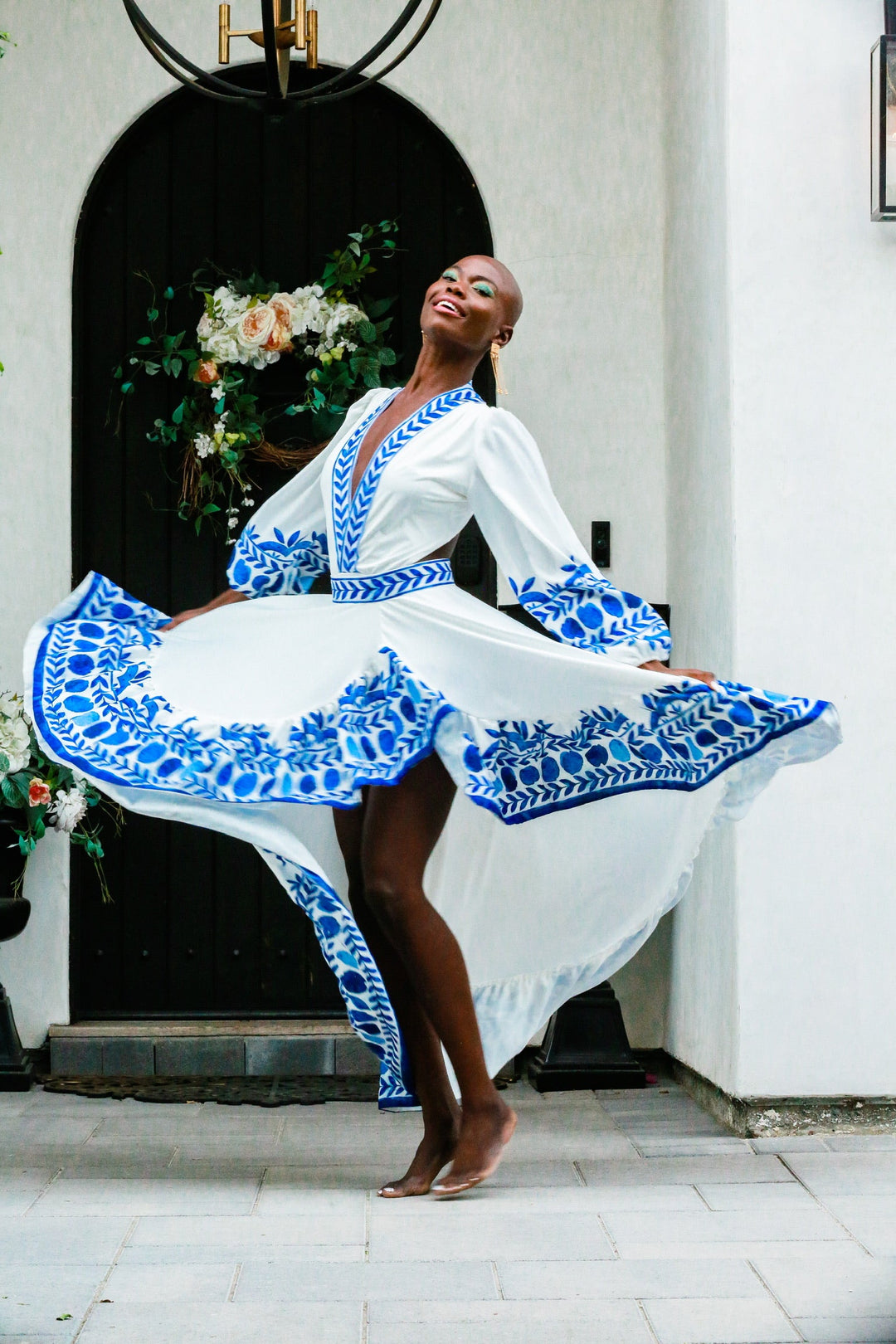 Cobalt and White Twirl Skirt