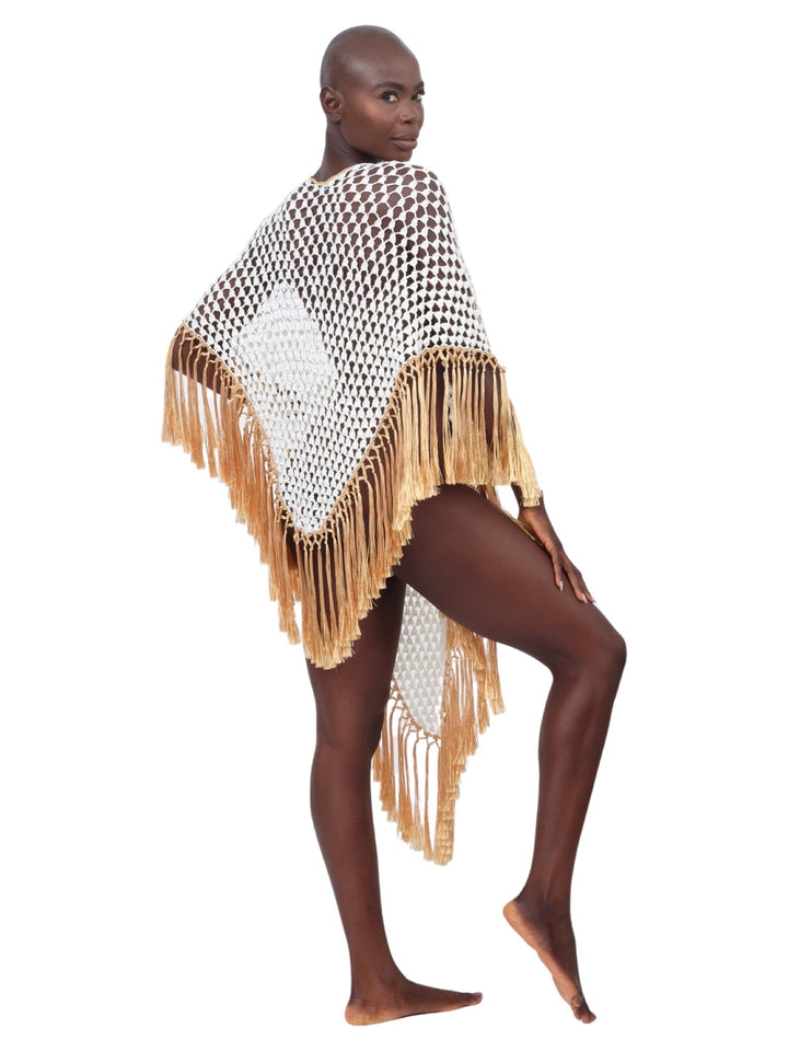White Phoenix Fringed Coverup
