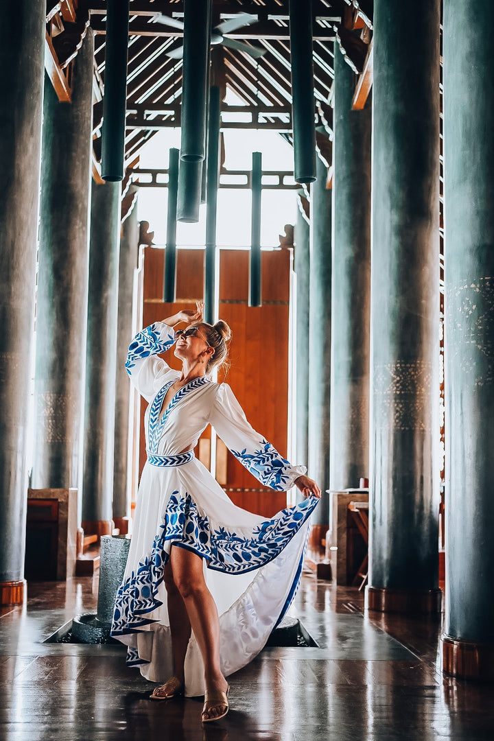 Cobalt and White Twirl Skirt
