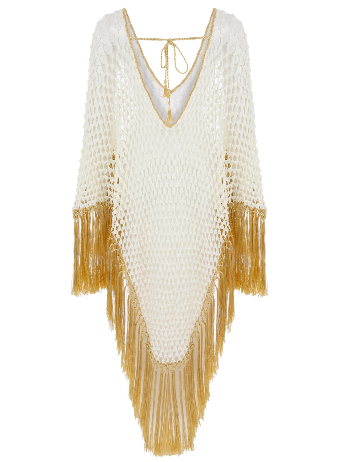 White Phoenix Fringed Coverup