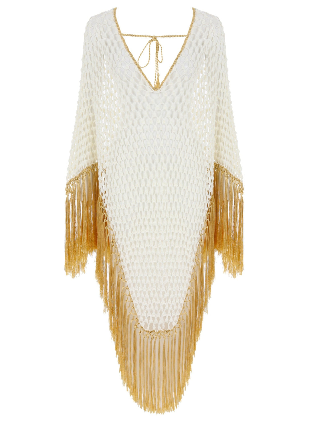 White Phoenix Fringed Coverup