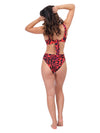 Red Leopard Retro Bikini Top