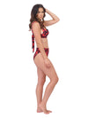 Red Leopard Retro Bikini Top