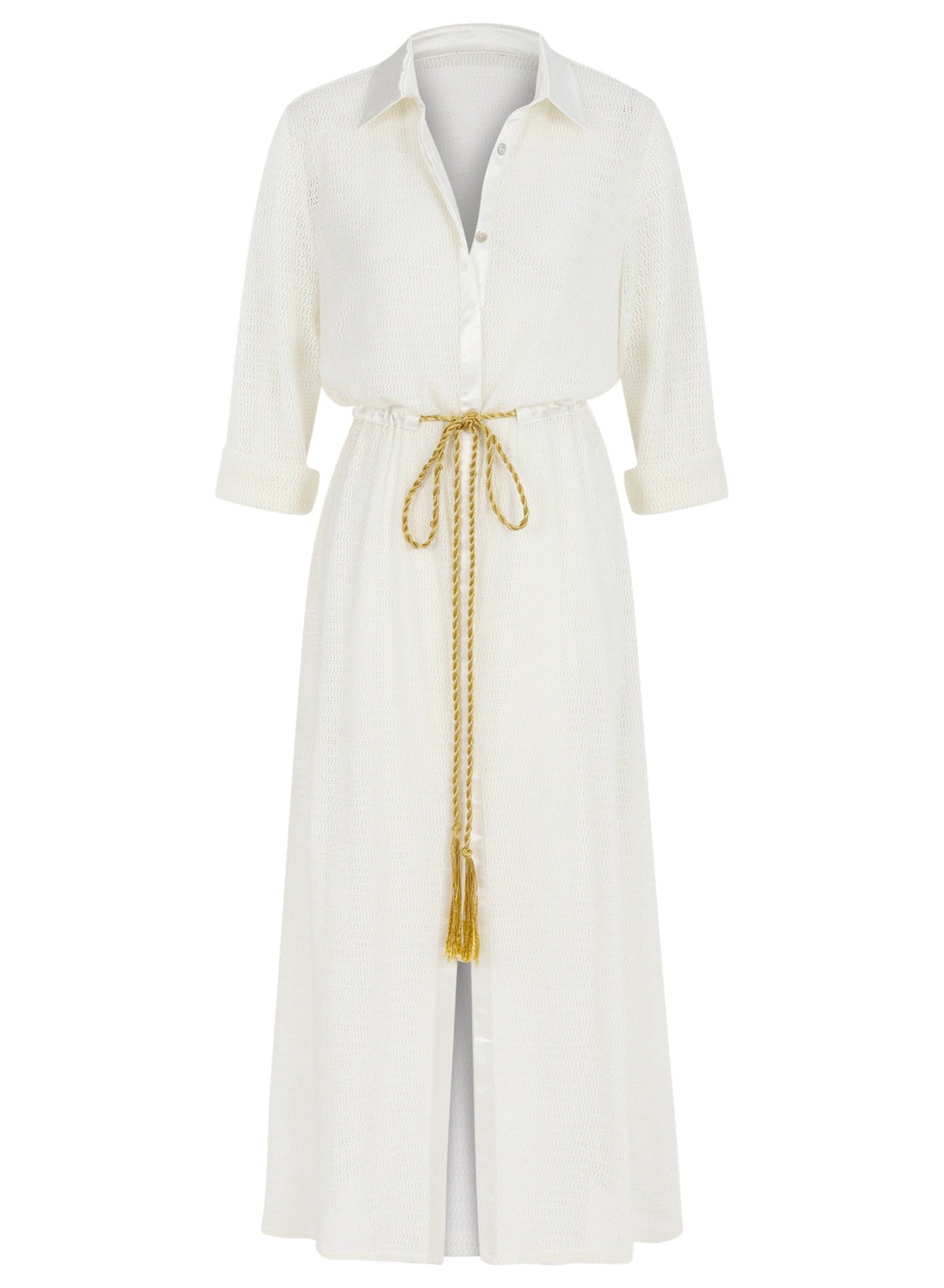 White Lace and Satin Maxi Coverup