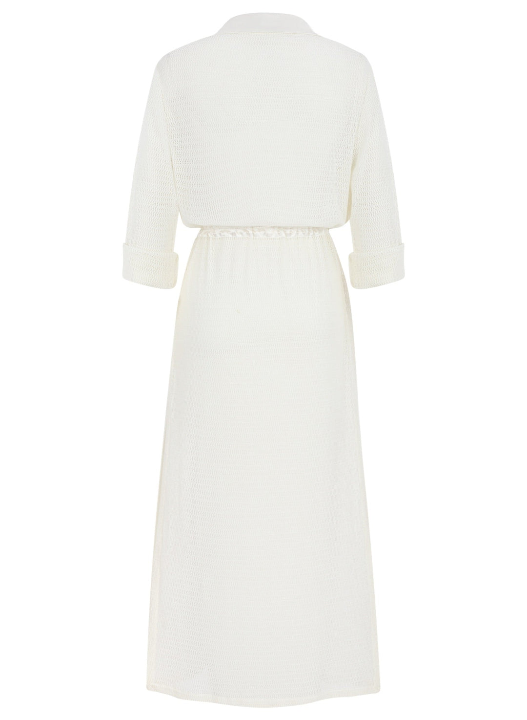 White Lace and Satin Maxi Coverup