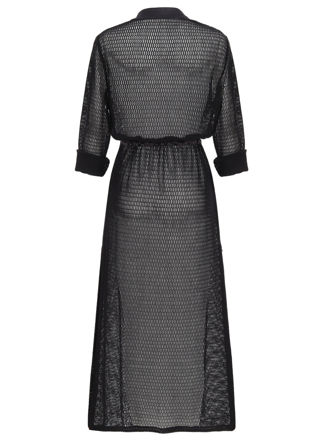 Black Lace and Satin Maxi Coverup