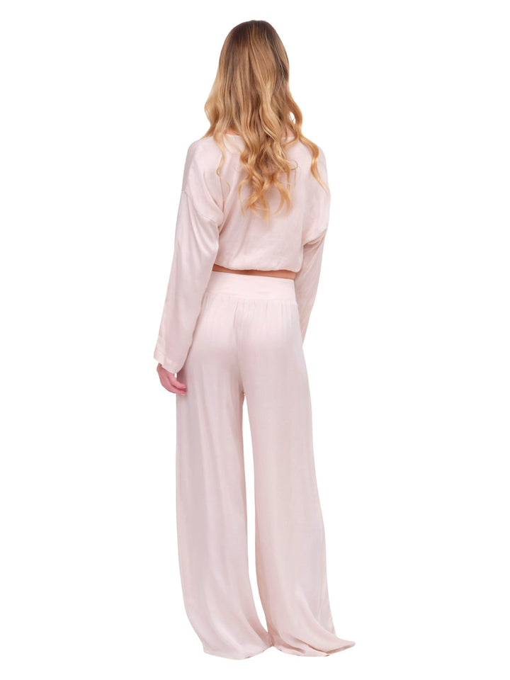 Champagne Silky Wide Leg Pant