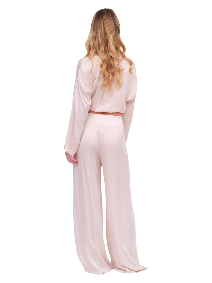 Champagne Silky Wide Leg Pant