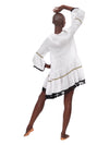 White Linen Tassel Dress