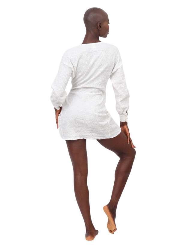 Norma Wrap Mini Dress - White