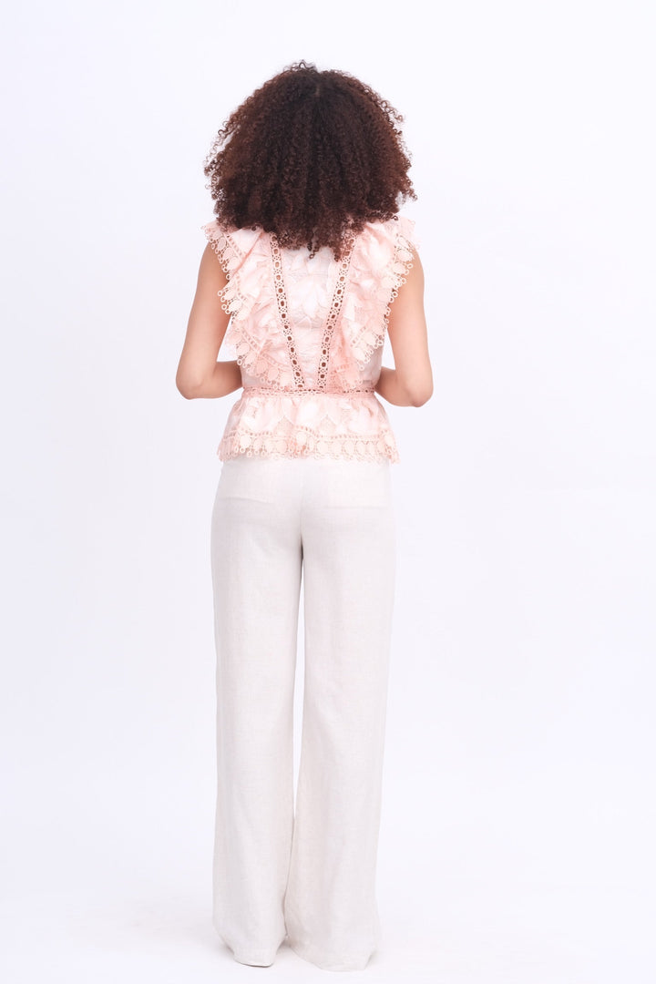 Blush Lace &amp; Eyelet Top