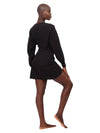 Norma Wrap Mini Dress - Black