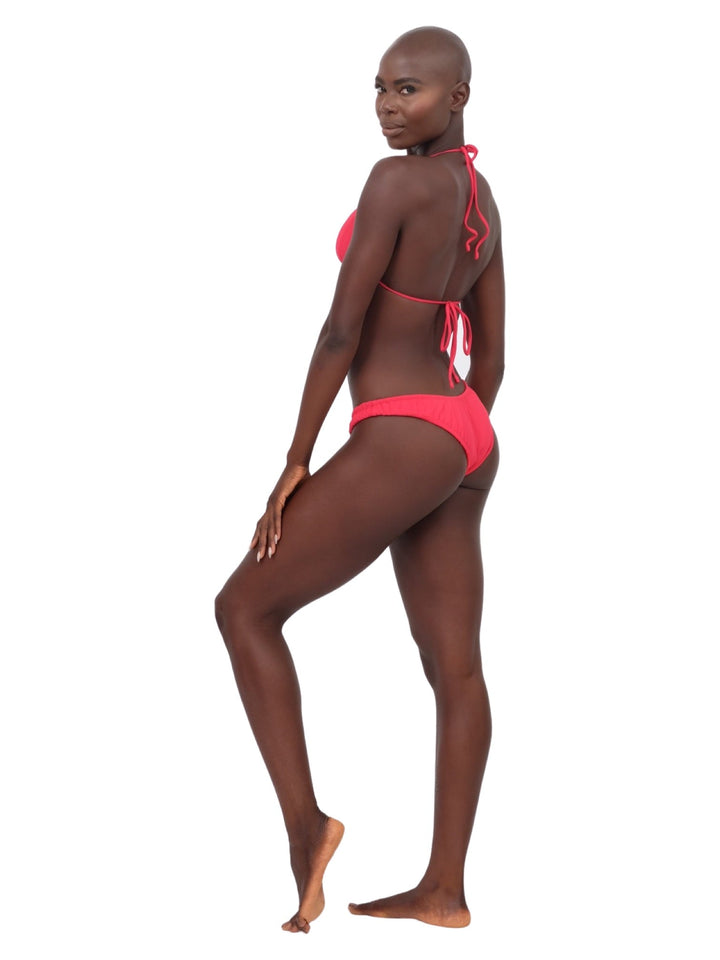Reversible Ribbed Bikini Bottoms - Red