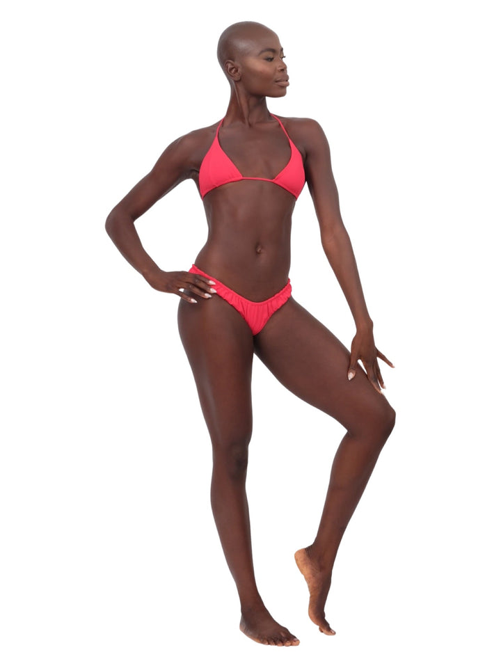 Reversible Ribbed Bikini Bottoms - Red