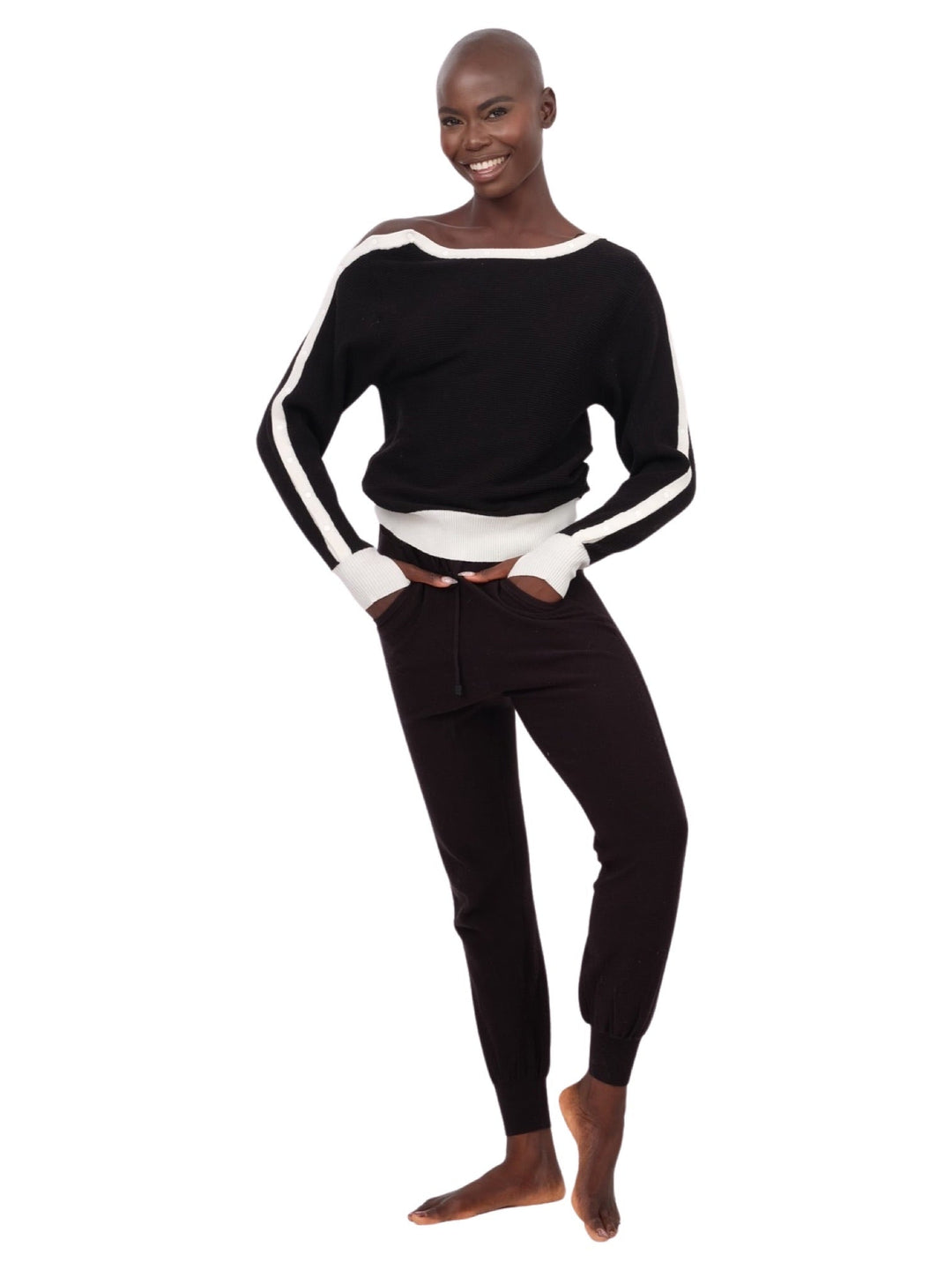 Portola Ribbed Jogger Pants - Black