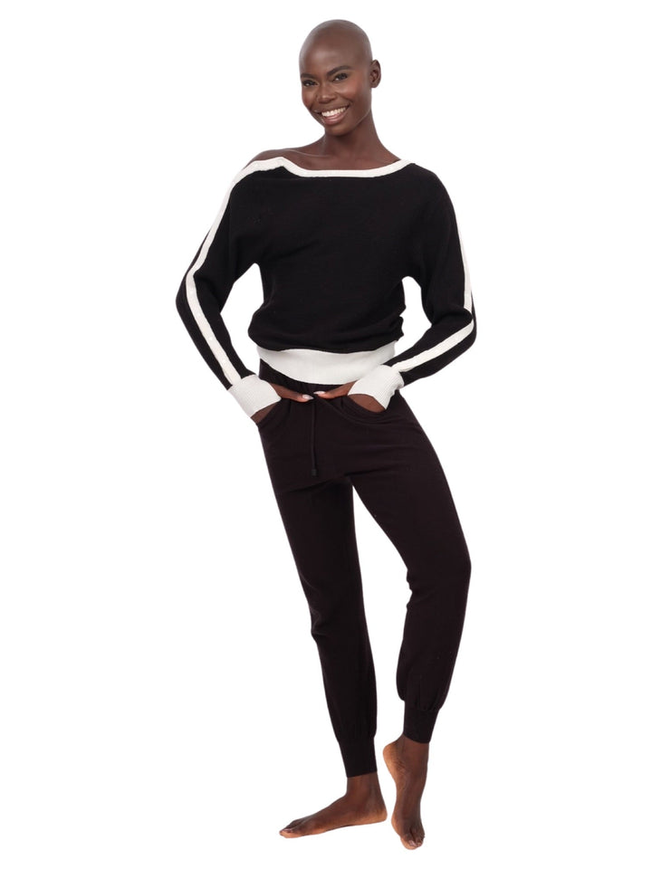 Portola Ribbed Jogger Pants - Black