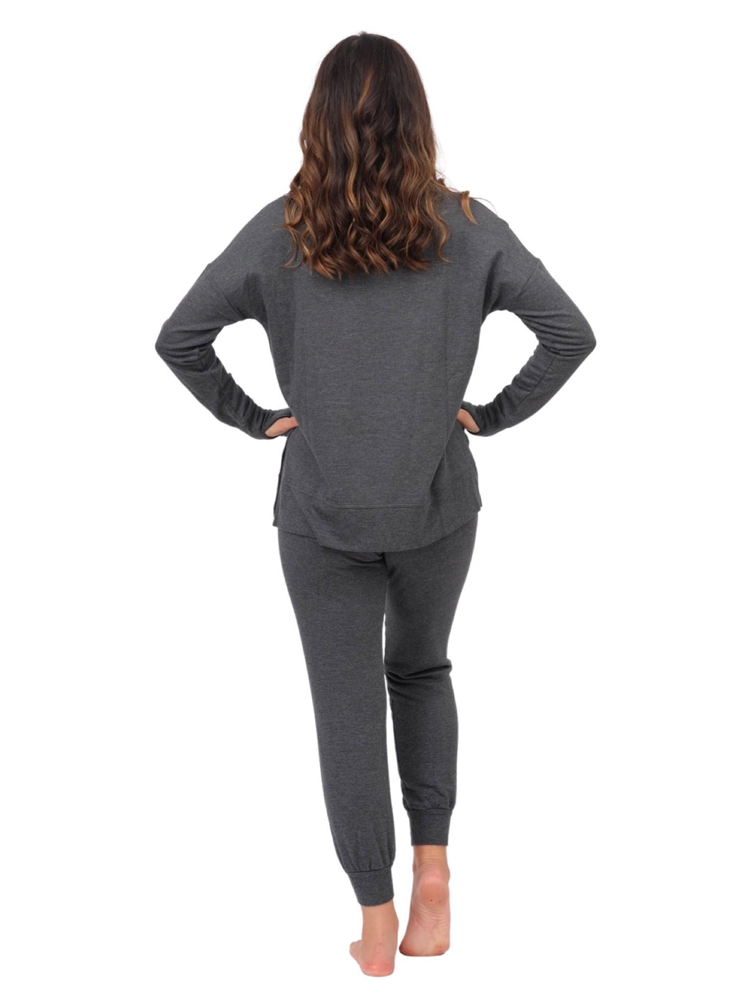 Long Sleeve Lounge Top - Charcoal