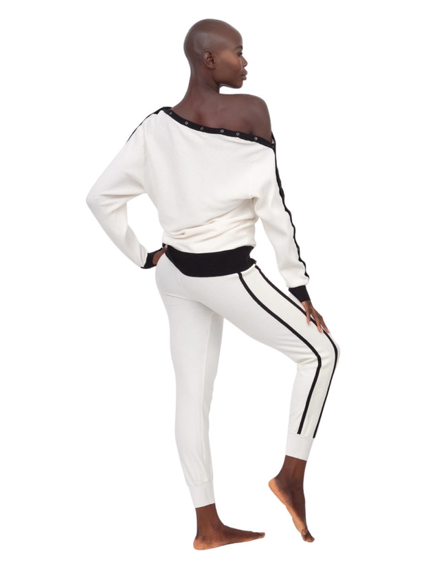 Portola Striped Jogger Pants - Ivory