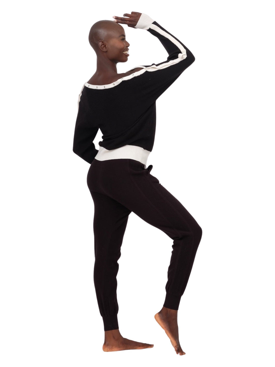 Portola Ribbed Jogger Pants - Black