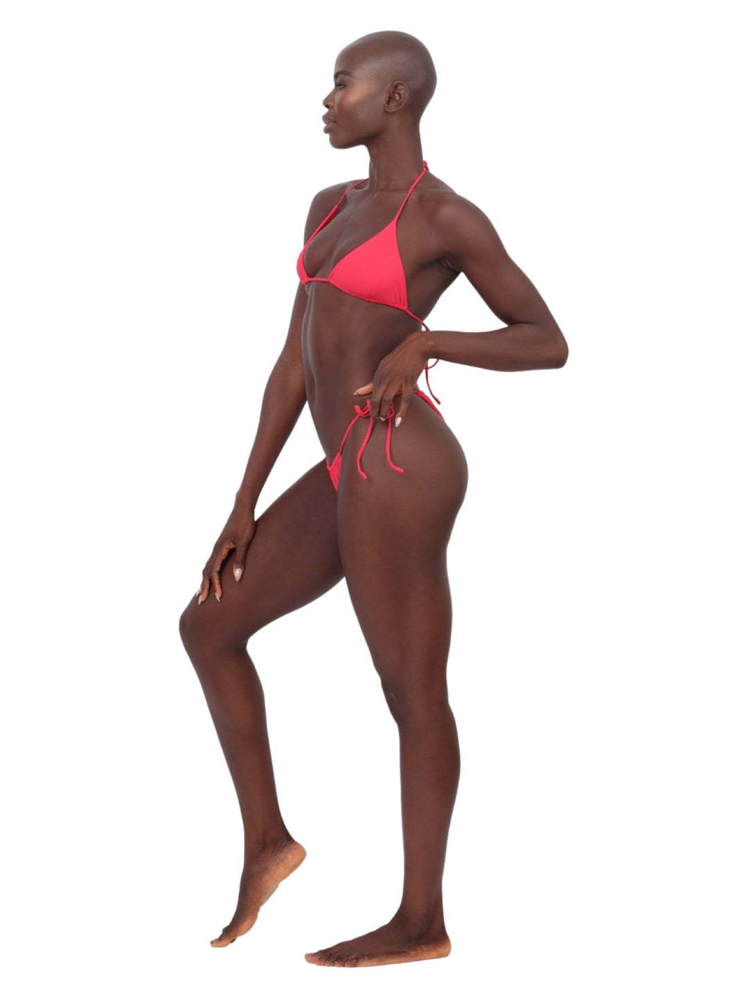 Reversible Ribbed Bikini Top - Red