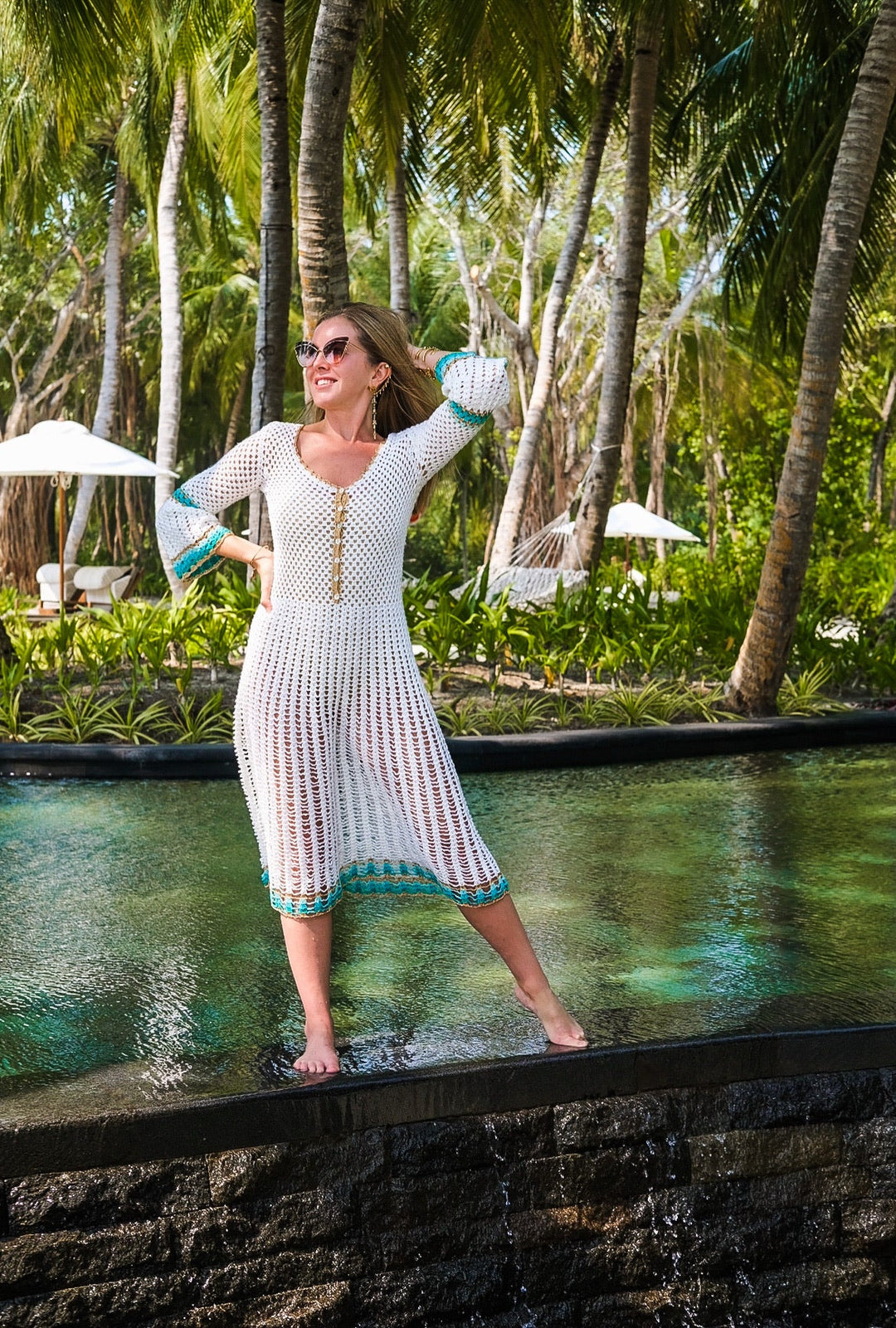 White Myna Crochet Dress