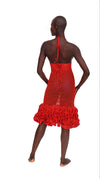 Red Chouchou Ruffle Dress