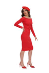 Hourglass Midi Dress - Red