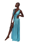 Metallic Goddess Dress - Turquoise