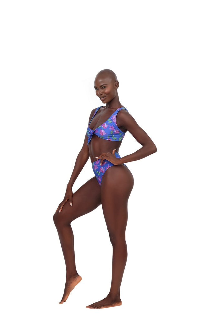 Nikya Floral Bikini Bottoms - Blue