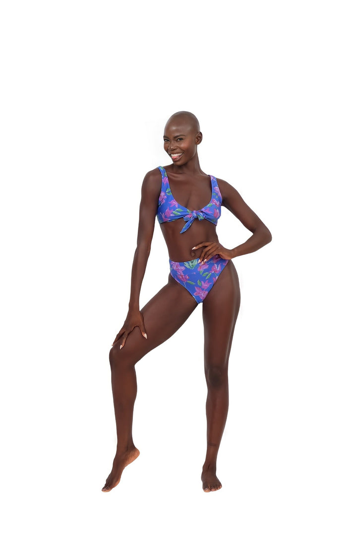 Nikya Floral Bikini Bottoms - Blue