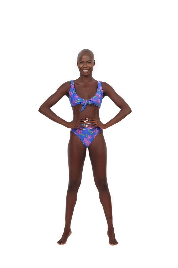 Nikya Floral Bikini Top - Blue