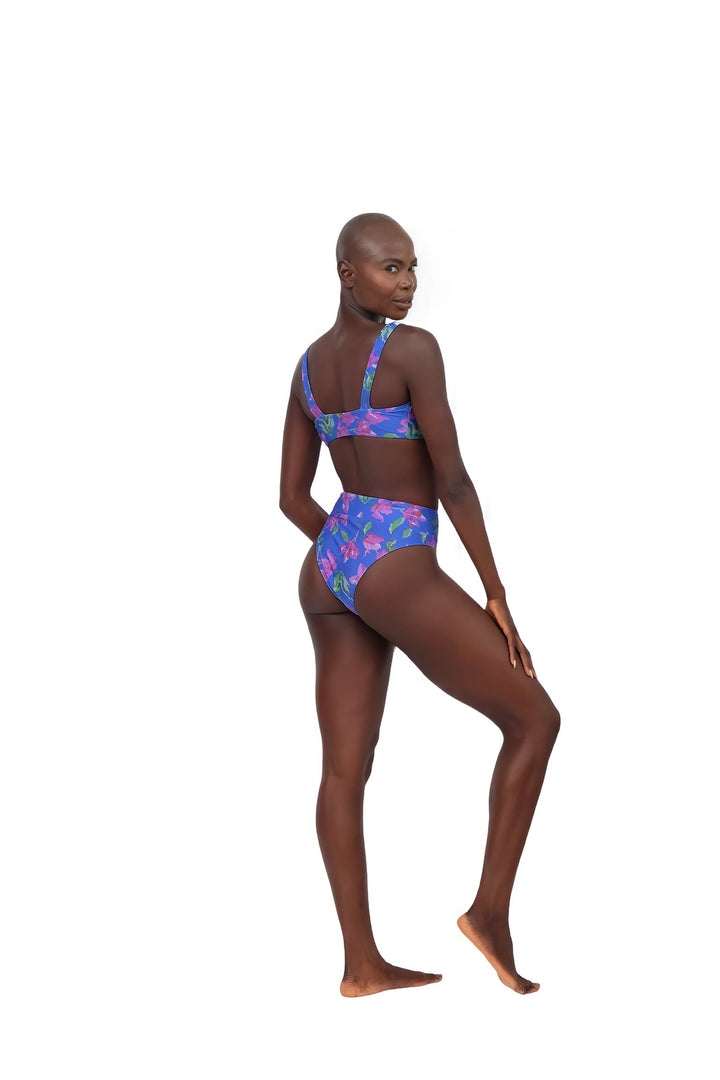 Nikya Floral Bikini Top - Blue