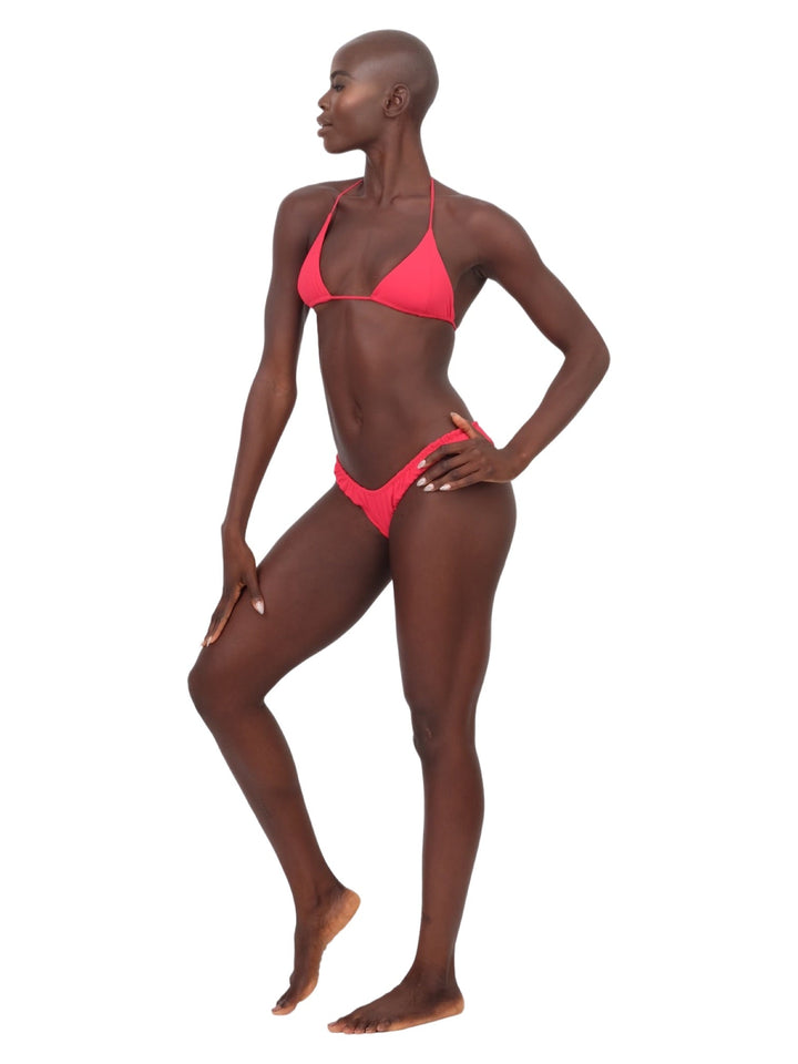 Reversible Ribbed Bikini Bottoms - Red