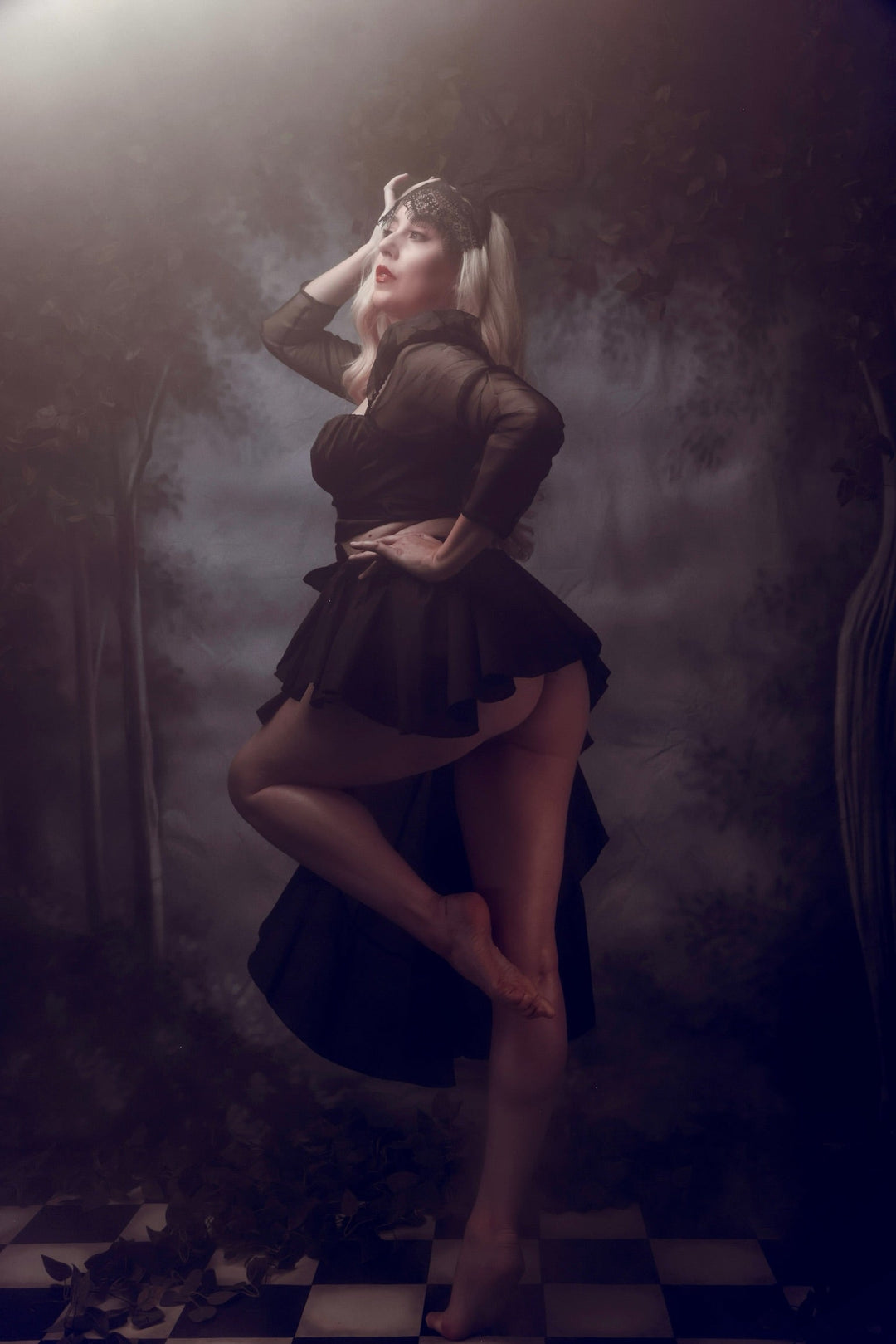 Puff Sleeve Bustier Top - Black