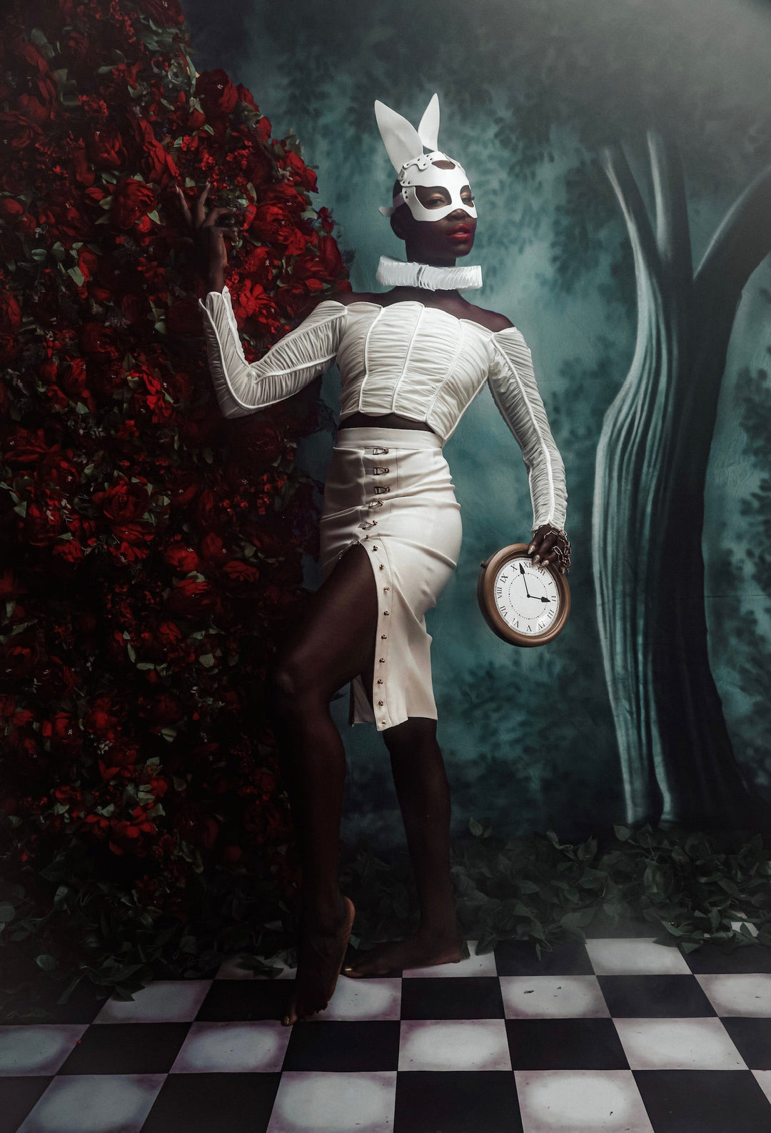 Ruched Scallop Crop Top - Ivory