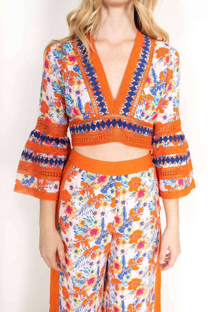 Floral Linen Top