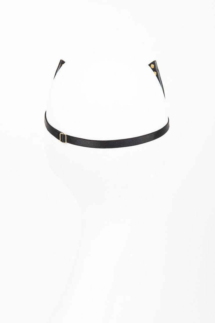 Black belt with gold buckle on a white background